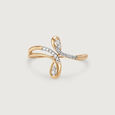 Flowing Sparkle 14 Kt Gold & Diamond Finger Ring,,hi-res view 3