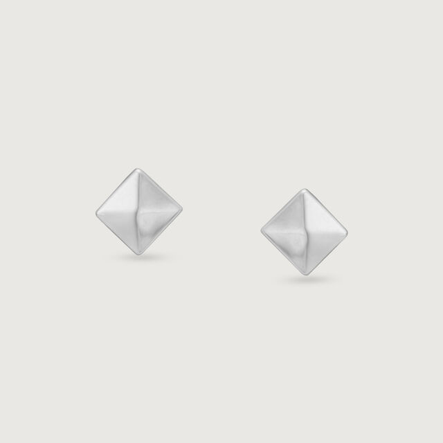 Edgy Minimal Silver Stud Earrings,,hi-res image number null