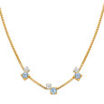 14KT Icefall Blue Topaz And Diamond Necklace,,hi-res view 2