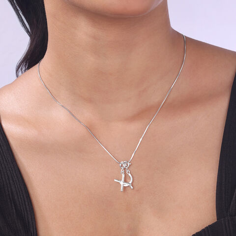 Minimal Initial X Silver Charm