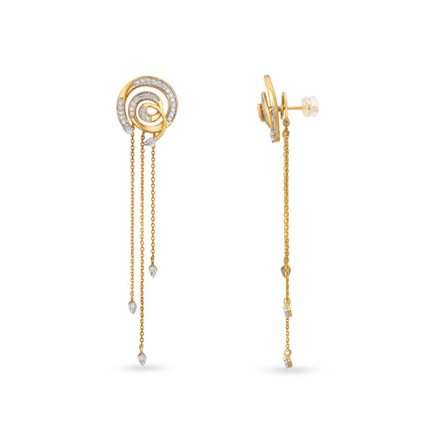 14kt Yellow-White Gold Drop Earrings For The Chic Mia Woman,,hi-res image number null