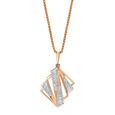 14Kt Rose Gold Rhombus-Shaped Glamorous Diamond Pendant,,hi-res view 2
