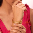 Chic Warli 22KT Gold Bangle,,hi-res view 2