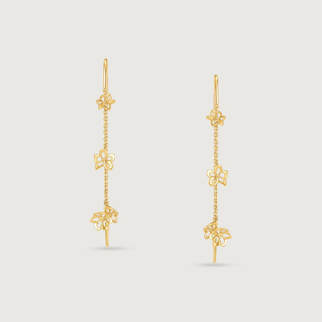 Flutter Bloom Gold Drop Earrings,,hi-res image number null