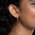 Disco Shine Ruby & Diamond Hoop Earrings,,hi-res view 2