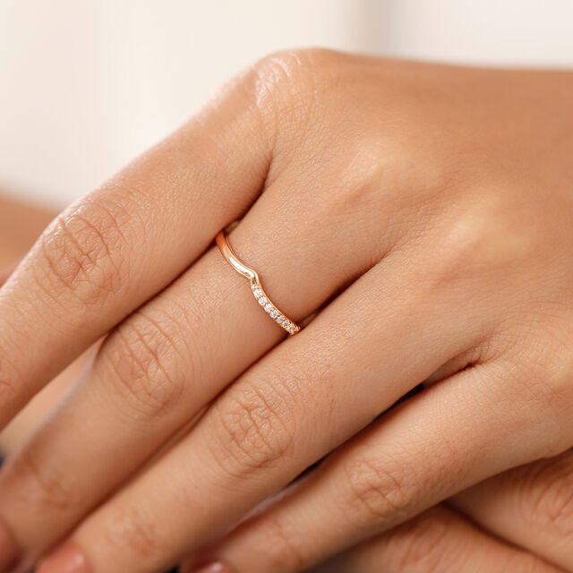 Whispering Elegance Diamond 18KT Rose Gold Ring,,hi-res image number null