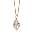 14Kt Rose Gold Rhombus-Shaped Glamorous Diamond Pendant,,hi-res view 3