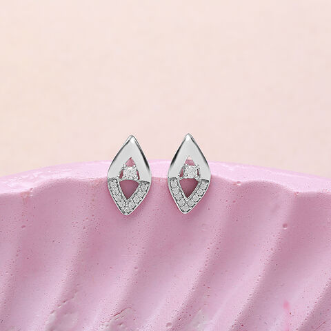 Dazzling Delight Silver Stud Earrings