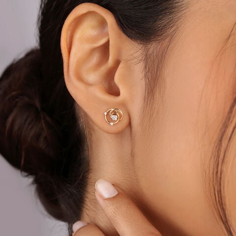Whispers of the Cosmos 14KT Diamond Stud Earring