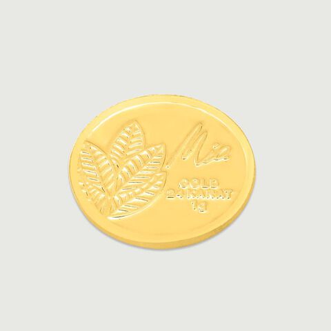 1 GM 24 Karat Traditional Mango Leaf Gold Coin