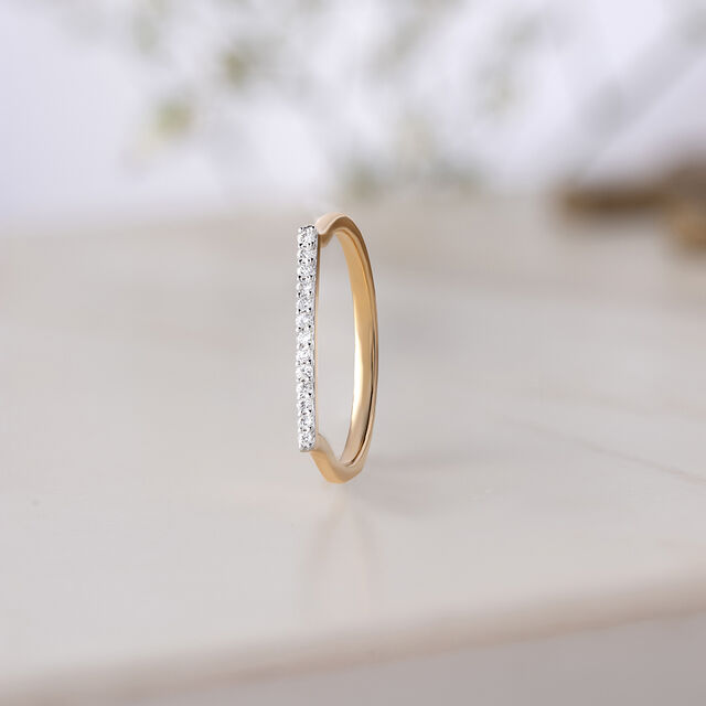 Classic Sleek Gold & Diamond Ring,,hi-res image number null