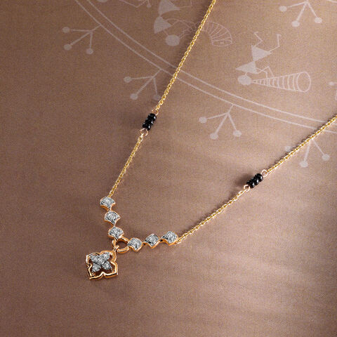 Clover Mosaic 14 Kt Gold and Diamond Mangalsutra