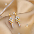 Delightful 18 Karat Yellow Gold And Diamond Floral Hoops,,hi-res view 1