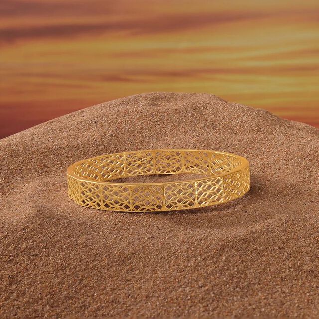 Elegant Geometric Gold Bangle,,hi-res image number null