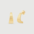 Textured Curve Gold Stud Earrings,,hi-res view 5