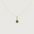 Sleek Contemporary Emerald Gold Pendant,,hi-res view 4