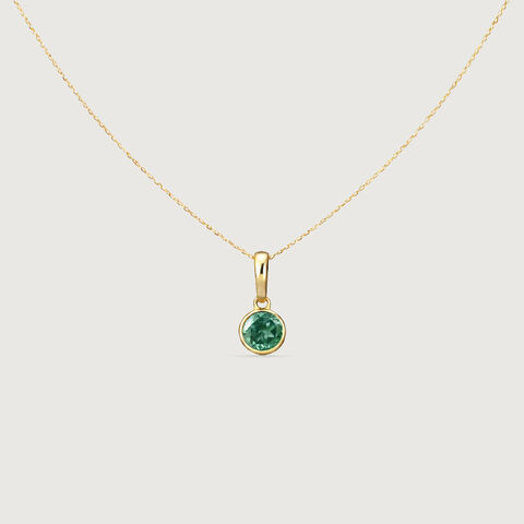 Sleek Contemporary Emerald Gold Pendant