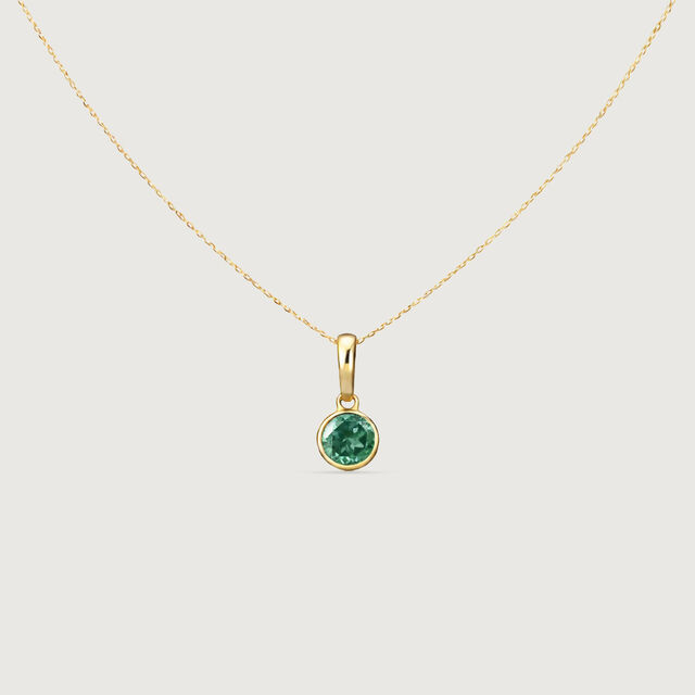 Sleek Contemporary Emerald Gold Pendant,,hi-res image number null