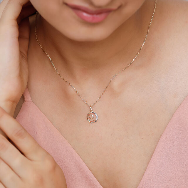 14KT Yellow Gold Glimmering Orbit Diamond Pendant,,hi-res image number null