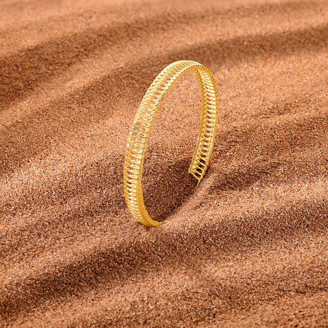 Radiant Textured Gold Bangle,,hi-res image number null