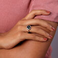 Amethyst Allure Square Silver Finger Ring,,hi-res view 1