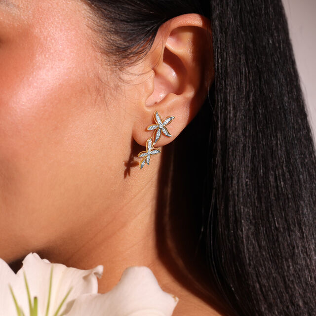 Blossom Cascade Diamond Drop Earrings,,hi-res image number null