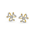 14KT Yellow Gold Diamond Stud Earrings,,hi-res view 1