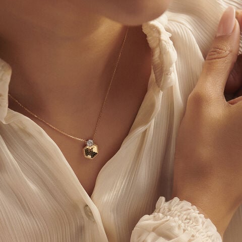 Luminous Hexagonal Diamond Necklace