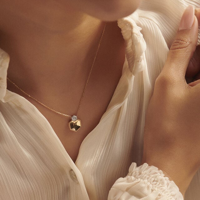 Luminous Hexagonal Diamond Necklace,,hi-res image number null