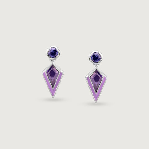Vivid Prism Silver Drop Earrings