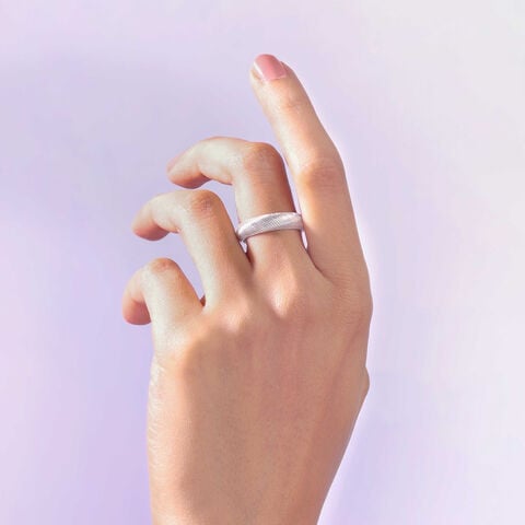 Sleek Mesh Silver Ring