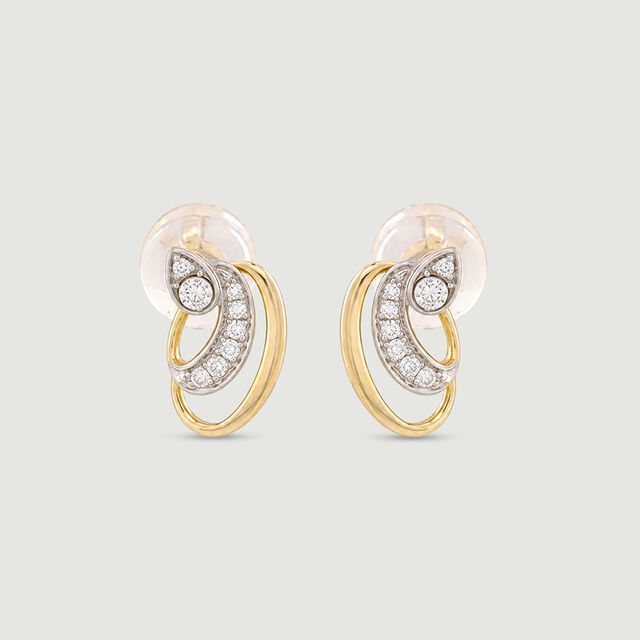 Luminous Fluid Diamond Stud Earrings,,hi-res image number null