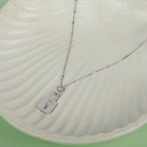 Minimalist Padlock Silver Necklace