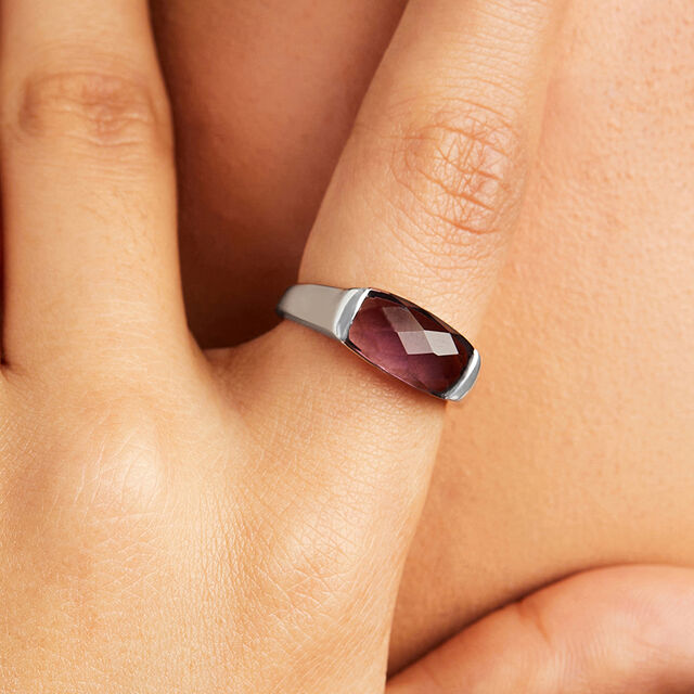 Midnight Radiance Silver Finger Ring,,hi-res image number null