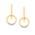 14KT Yellow Gold Fine Line Diamond Drop Earrings,,hi-res view 1