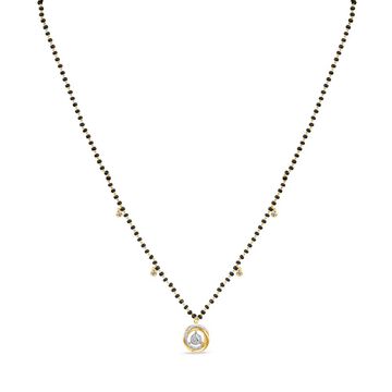 14KT Yellow Gold Interlaced and Diamond Mangalsutra