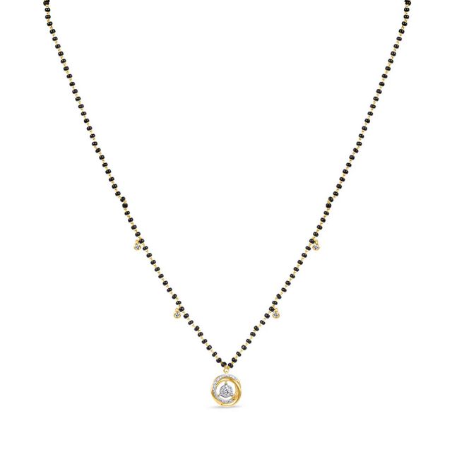 14kt Yellow Gold Interlaced and Diamond Mangalsutra,,hi-res image number null