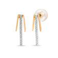 14KT Yellow-White and Rose Gold Stud Earring,,hi-res view 2