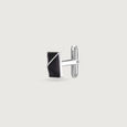 Square Black Silver Cufflinks,,hi-res view 5
