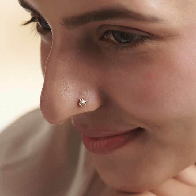 Delicate Luminous Diamond Nose Pin,,hi-res image number null