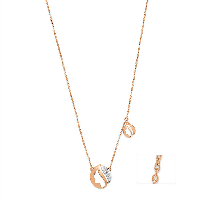 14kt Rose Gold Circular Venus Diamond Necklace,,hi-res image number null