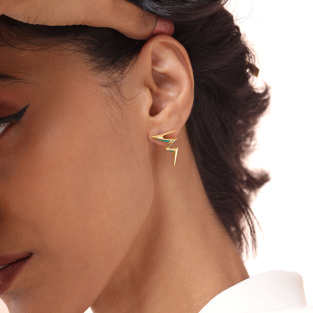 Thunderstruck Chic 18KT Gold Stud Earrings,,hi-res image number null
