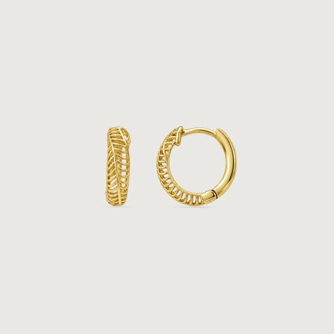 Linear Rhythm Gold Hoop Earrings