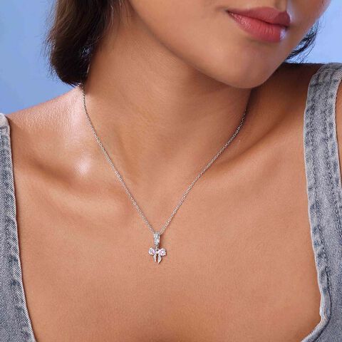 Pretty Bow Silver Pendant