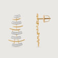 Flash Weave Gold & Diamond Drop Earrings,,hi-res view 4