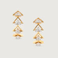 Modern Chic Gold & Diamond Hoop Earrings,,hi-res view 3