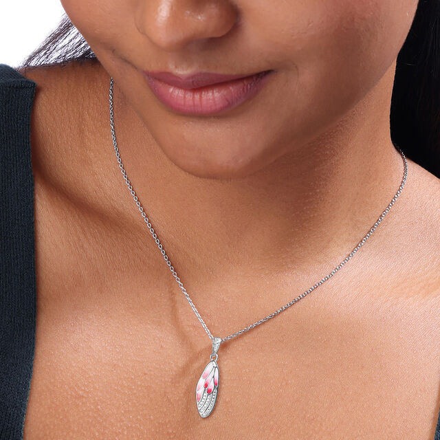Blush Wing Silver Pendant,,hi-res image number null
