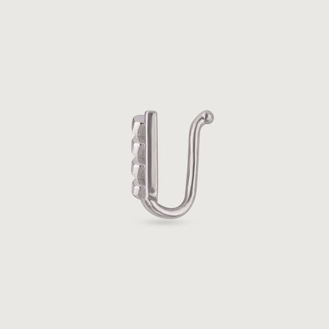 Playful Lattice Silver Nose Pin
