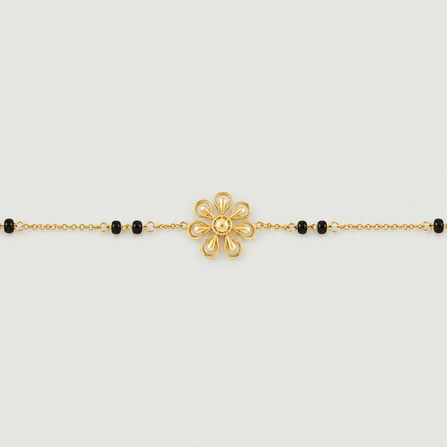 Radiant Floral Gold Mangalsutra Bracelet,,hi-res image number null