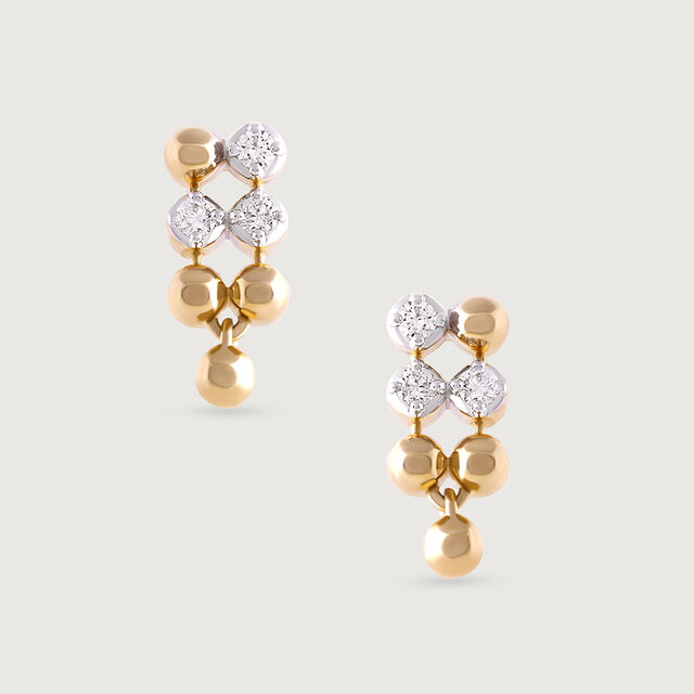 Glam Bubble Gold & Diamond Stud Earrings,,hi-res image number null